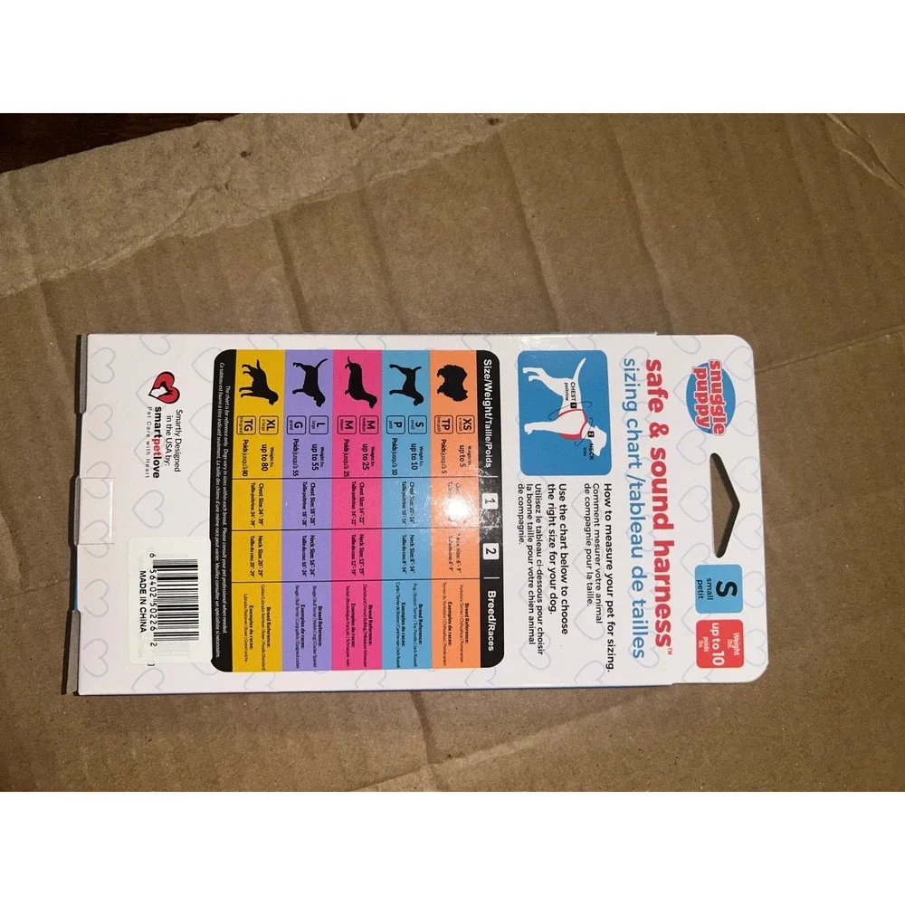 Snuggle Puppy Safe & Sound Harness Small Black Heartbeat‎ Anxiety Relief 50226